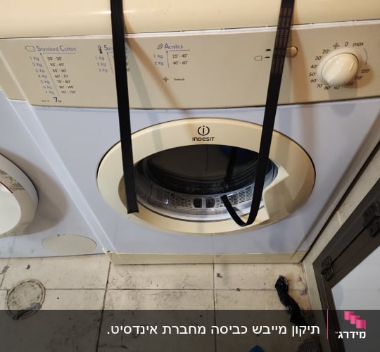 מכונת כביסה עם כפתורים ותצוגה